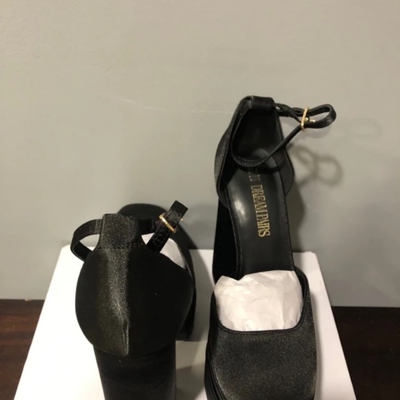 Saint Laurent Black Satin Heels with Ankle Strap - Picture 8 of 8